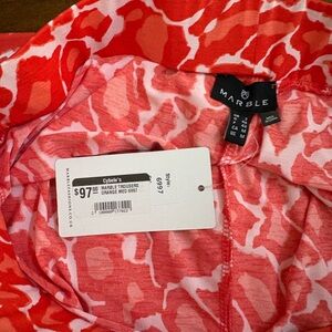 MARBLE Orange and Pink Abstract Print Trousers